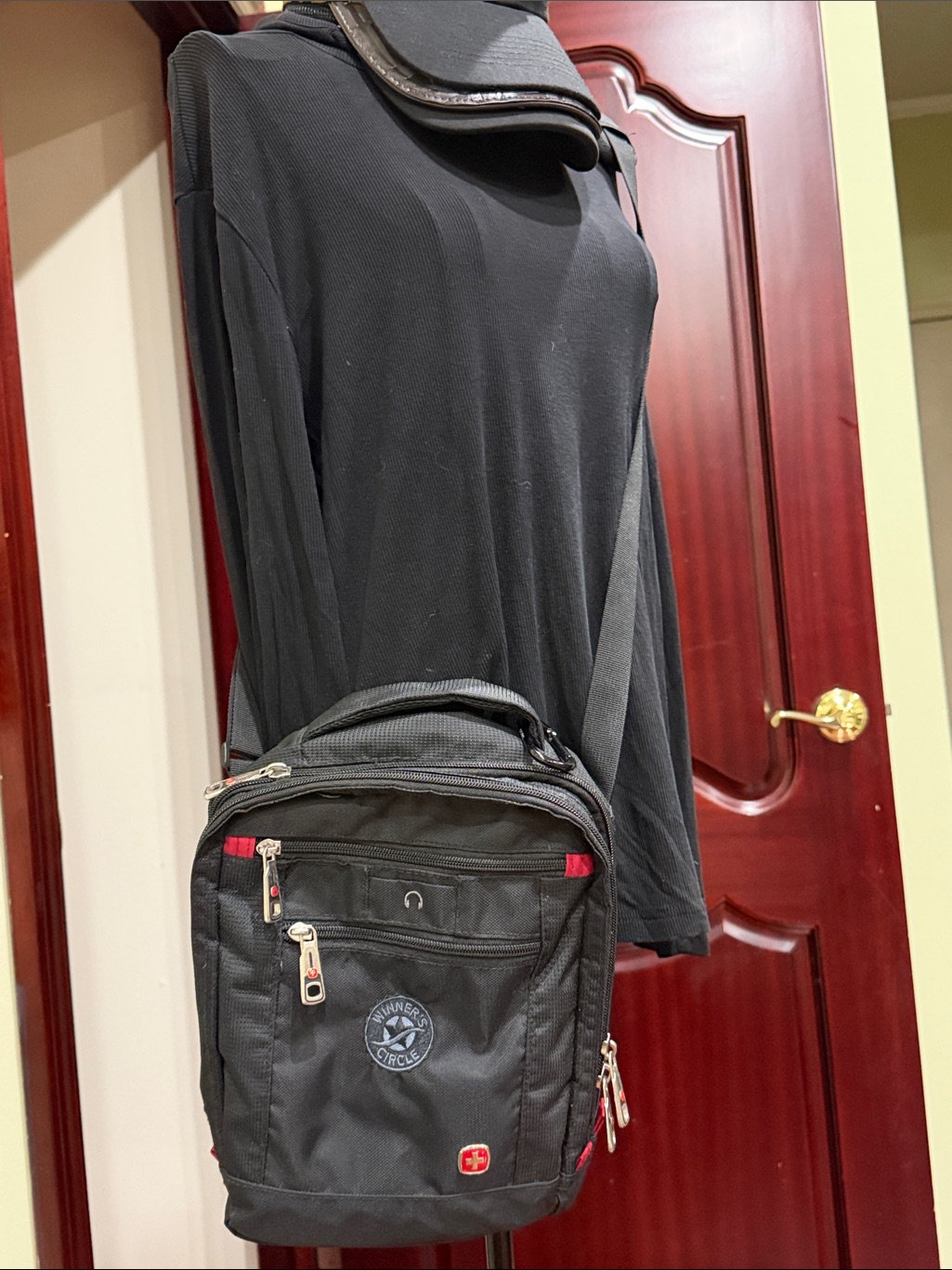 Black Wenger Swiss Army Crossbody Travel Bag - Compact Organizer